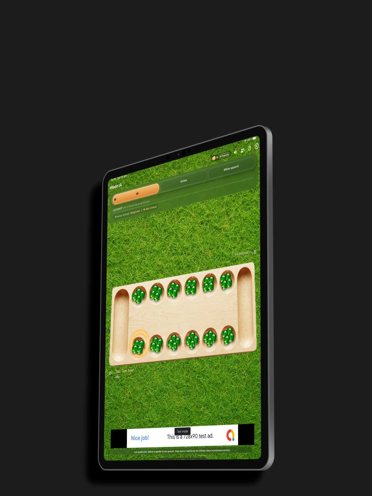 Plateau et univers de Mancala Kay