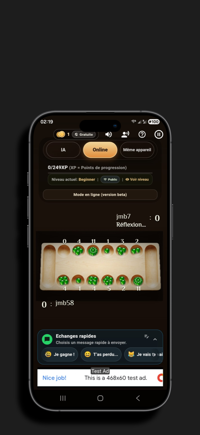 Capture d’écran Mancala Kay en ligne